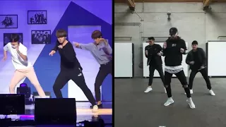 BTS Jungkook Dance practice (ft. Jhope & Jimin) Vs Original Choreo