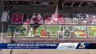 Black Lives Matter mural and message restored in front of Cincinnati City Hall