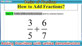 How to Add Fractions with UnLike Denominators | Type 03 | MathoGuide