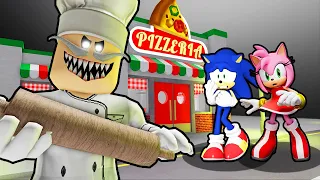 SONIC AND AMY VS ESCAPE PAPA PIZZA'S PIZZERIA IN ROBLOX