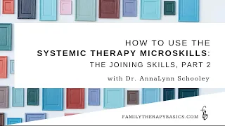 The Systemic Therapy MicroSkills: The Joining Skills, Part 2