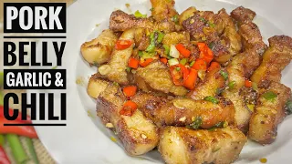 Thai Stir-Fry Pork Belly with Garlic and Chili Recipe สามชั้นคั่วพริกเกลือ| Thai Girl in the Kitchen
