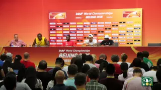 Usain Bolt Gold (9.79) Men's 100m Final IAAF World Championships beijing 2015 - Press conference