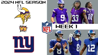 Madden 24 Simulation: NFL 2024 Season Week 1 - Minnesota Vikings vs. New York Giants