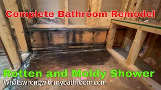 DIY Complete Bathroom Remodel ROTTEN FLOOR, CRACKED TILES, MOLD- Before and After-