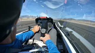 Electric Glider self-launch in Minden at ~ 5000 ft. The new TesLak.