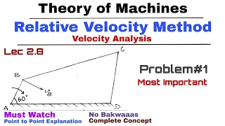 2.8. Relative Velocity Method | Problem#1 | Complete Concept | Velocity Analysis | KOM | TOM