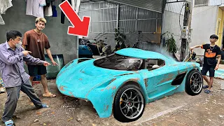 I Used $1,000 To Build A Koenigsegg Jesko Supercar From An Old Toyota As A Birthday Gift For My Son
