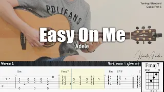 Easy On Me - Adele | Fingerstyle Guitar | TAB + Chords + Lyrics
