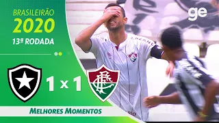 BOTAFOGO 1 X 1 FLUMINENSE | MELHORES MOMENTOS | 13ª RODADA BRASILEIRÃO 2020 | ge.globo