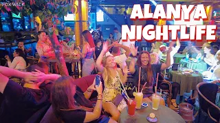 【4K】🇹🇷 Alanya Bar Street 2022 Walking Tour Antalya / TURKEY