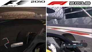 F1 Game Comparison (2010 - 2018 | Yas Marina Circuit | Abu Dhabi GP Hotlaps)