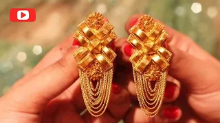 Tanishq Latest Gold Earring Design with weight || Antique earring collection || Tanishq jewellery