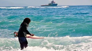 Morning surf on a twinfin in Jamaica