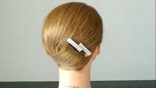 Легкая прическа: "Ракушка".  French twist hairstyle for medium hair