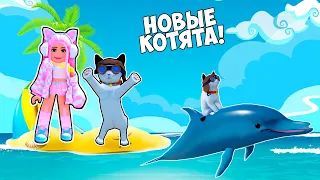 КОТИКИ КАТАЮТСЯ НА ДЕЛЬФИНАХ ! ВЕСЕЛЫЕ КОТЯТА В РОБЛОКС ! Kitten Game