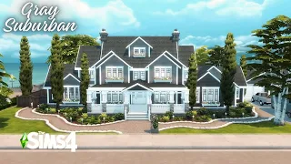 8 Sim Gray Suburban Home // NO CC // Sims 4 Speedbuild