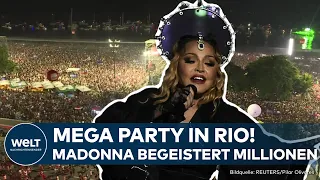 RIO DE JANEIRO: Madonnas spektakuläres Gratiskonzert begeistert 1,5 Millionen Fans