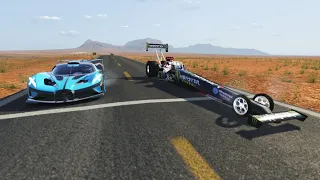 Top Fuel Dragster vs Bugatti Bolide at Monument Valley