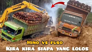 Hino Vs Fuso on Indonesia's Extreme Roads, Guess Who Will Pass⁉️