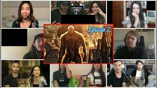 Attack on Titan | Shingeki no Kyojin season 1 episode 2 reaction mashup | 進撃の巨人