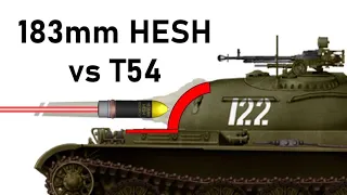FV4005 vs T54 | 183mm HESH Simulation | Overpressure & Armour Piercing Simulation