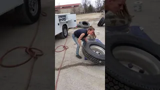 Changing semi tires