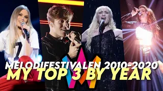 MELODIFESTIVALEN 2010 - 2020 | My Top 3 By Year