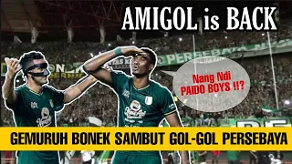 Reaksi 55 Ribu Bonek Sambut GOL demi GOL Persebaya | Selebrasi Amido Balde