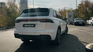 Geely Monjaro - бронирование матовой полиуретановой пленкой, антихром, оклейка крыши