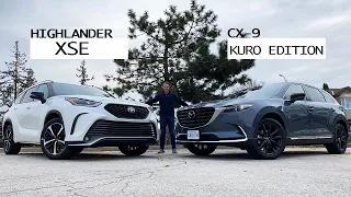 2021 Toyota Highlander XSE vs 2021 Mazda CX 9 Kuro Edition | 2021 Highlander Just Got Better Looking