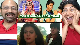 Top 5 Songs Each Year🔥 | Top 5 Bollywood Hits Of Each Year (1990 - 1999)✨|