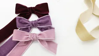 Как завязать бархатный бантик за 30 секунд/diy / bows