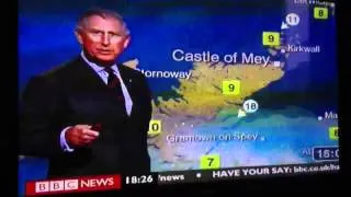 Prince Charles on BBC NEWS 24 WEATHER