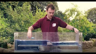 JBA Trust hydraulic flume showing how engineered structures affect flow in rivers (full video)