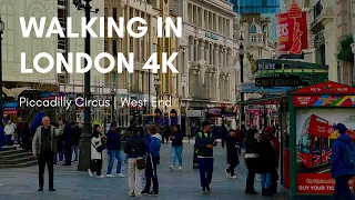 Walking in sunny LONDON 4K | Piccadilly Circus - West End | Spring 2024