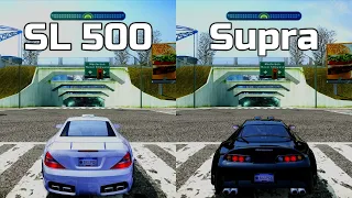 NFS Most Wanted: Mercedes SL 500 vs Toyota Supra - Drag Race