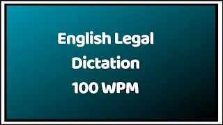Legal Dictation 46 100-105 wpm #steno