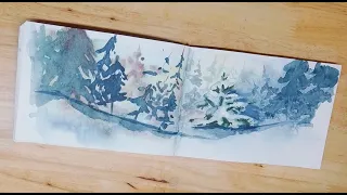 Акварельный хвойный лес / Spruce