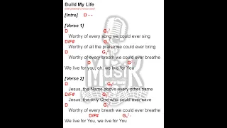 BUILD MY LIFE || instrumental (minus one) || key of D || lyrics and chords || praise and worship ||