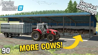 ADDING ANOTHER COW BARN TO THE FARM Survival Challenge FS22 Hinterland Ep 90