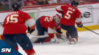 Panthers' Sergei Bobrovsky Makes Toe Save While Losing Balance