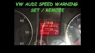 VW AUDI SEAT SKODA how to set speed warning OR remove disable speed warning