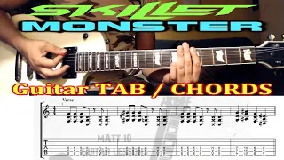 Monster (Skillet) GUITAR TAB and CHORDS - EASY ROCK GUITAR SONG - DROP C TUNING