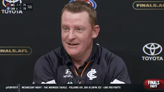 'We're all in disbelief!' | Carlton Blues Press Conference | Semi Final, 15/09/23 | Fox Footy