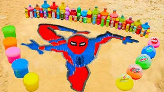 How to make Rainbow Spiderman with Orbeez, Big Monster, Fanta, Coca Cola, Mentos & Popular Sodas #2