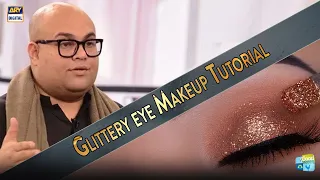 Complete Tutorial Of Glittery Eye Makeup By Waqar Hussain