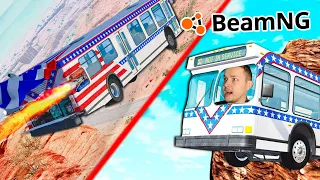 РЕАКТИВНЫЙ АВТОБУС! АДСКИЕ ПОЛЁТЫ в BeamNG.Drive