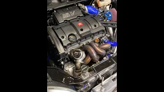 Saxo VTS Turbo. Freshly built low comp engine idling on DTA S40