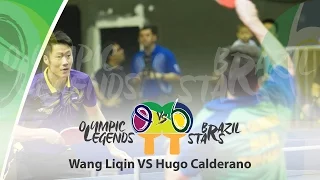 Olympic Legends vs Brazil Stars Hugo Calderano (BRA) vs Wang Liqin (CHN)